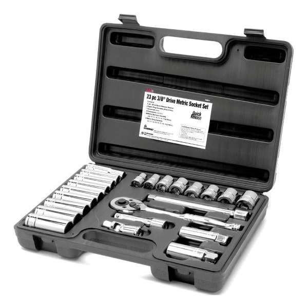 23-Pc 3/8 In Dr. Metric Socket Set Tool Set,W38914